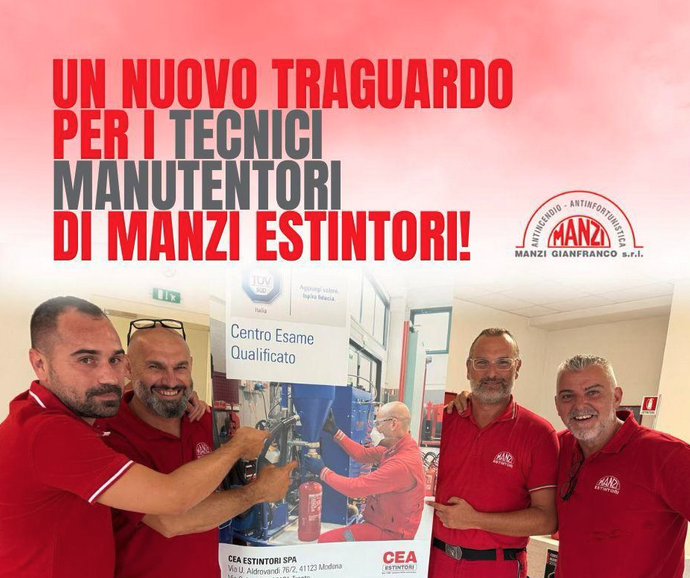 Un nuovo traguardo per i Tecnici Manutentori di MANZI Estintori!